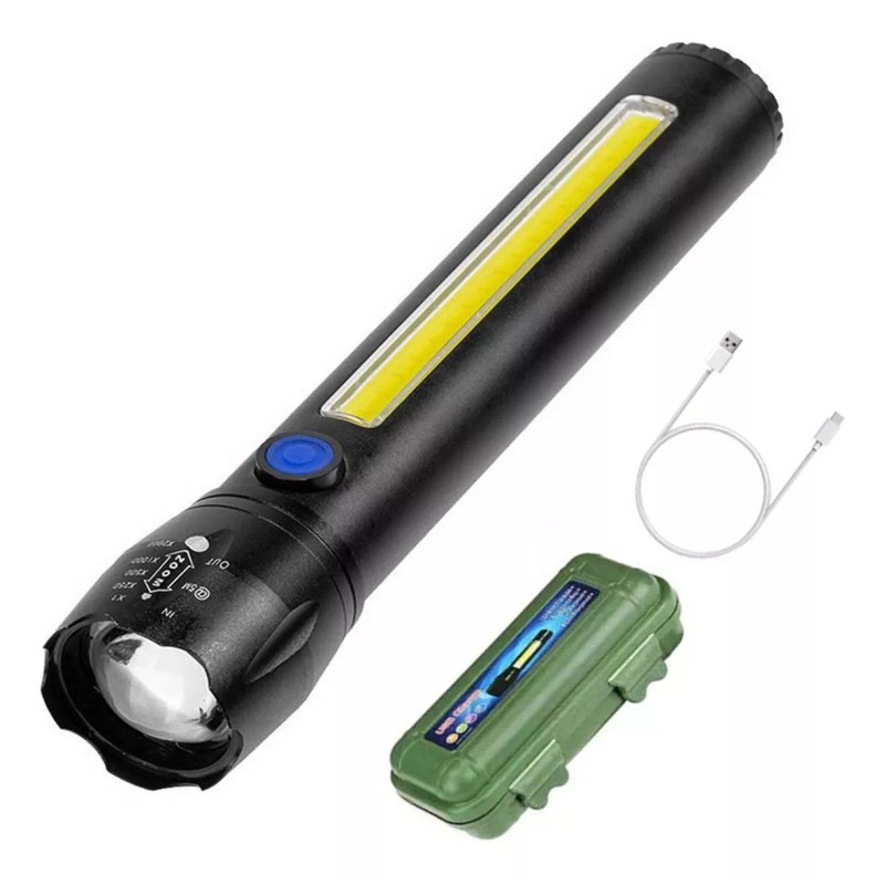 LJK Lampara Aluminio Luz Led T6 Cob Recargable Camping Linterna