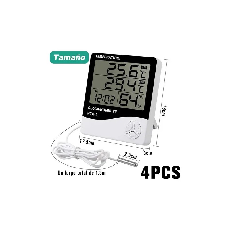 4pcs Higrometro Digital Termometro Htc-2 Medidor De Humedad
