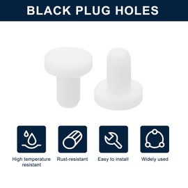 uxcell 32 Pieces White Rubber Stopper, 3.3mm Plug Holes for 3mm/0.11" Hole