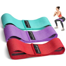Beenax Fabric Resistance Bands (Set of 3), Long/Short Exercise Bands for Women Men, Loop Bands, 3 Resistance Levels for Workout, Fitness, Stretching, Pull Up, Leg, Glutes, Squat and Strength Training