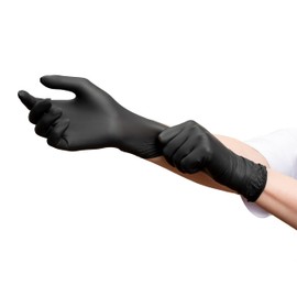 Nitrile Gloves Powder Free Pearl Black Size Large Pack of 100 Single Use Disposable Gloves Latex Free