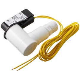 Little Giant ACS-5 90 Degree Secondary Condensate Drain Overflow Detection Safety Switch, 24 VAC Input Voltage, 5 Amp Capacity, 72-Inch Lead Wires, Black/White, 14940157