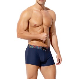 Mauro Kane Swimming Trunks Men's Tight Swimming Trunks Swimming Shorts with Drawstring, B3-Navy, M