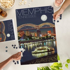 Lantern Press 1000 Piece Jigsaw Puzzle, Memphis, Tennessee, Skyline at Night