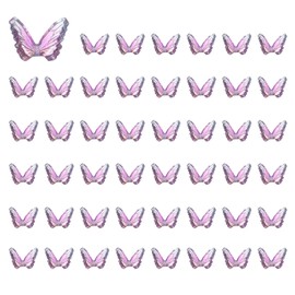 CoCud Mini Resin Butterflies, 0.31" Length, Resin Miniature Dollhouse Accessories Purple - (Applications: for Crafts Nail Art Fairy Micro Landscaping Ornament) 50-Pieces
