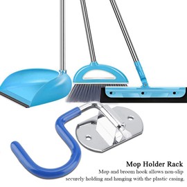 2 Pieces Mop Broom Holder Organizer Broom Hook Broom Holder Broom Holder Wall Mount Broom and Mop Organizer Wall Hanging Cleaning Tools