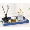 Zosenley Decorative Tray, Marbling Plastic Tray with Handles, Rectangular Vanity