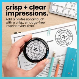 ExcelMark Notary Stamp for All 50 States - Official State Seal - Texas - Round