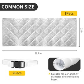Quilting Air Conditioner Hose Cover,Portable AC Hose Insulation Sleeve with 2 Adjustable Buckle Straps,Cover for Portable AC 5.9" Diameter Hoses