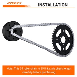 RZEOZU #35 Go Kart Chain 3 Feet with Chain Breaker Compatible with Go Cart Mini Bike Bicycle Dirt Bike Motorcycles Powersports Accessories Parts with 35 Chain Master Links 95 Links
