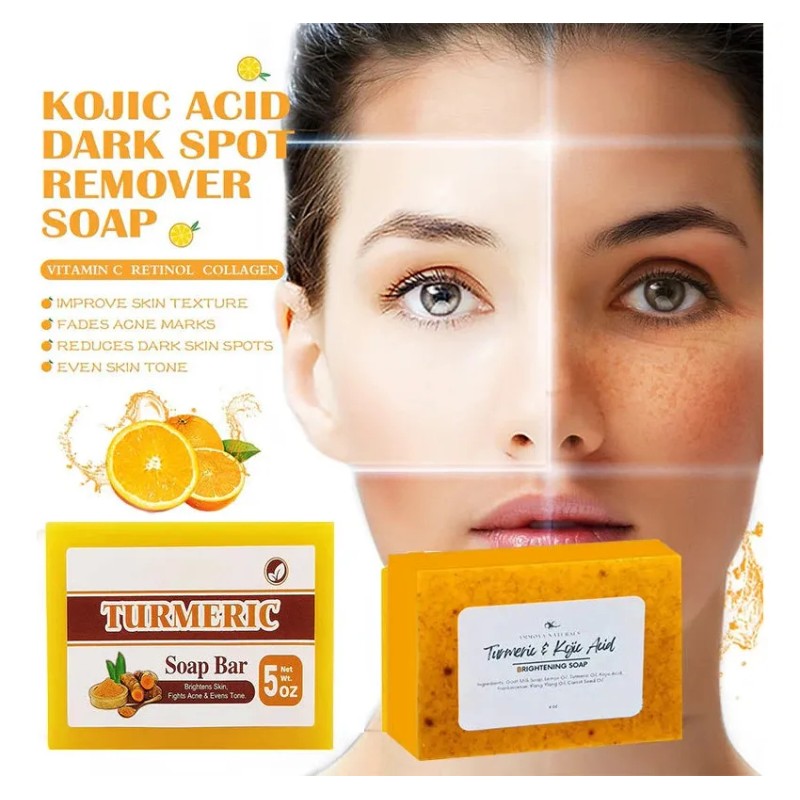 - Jabón Abrillantador Con Limón, Cúrcuma Y Ácidos Kójicos