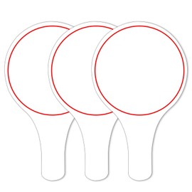3PCS Strictly Paddles Erasable White Boards Dry Erase Single Side Handheld Auction Voting Bidding Quick Response Blank Score Paddles for Students Teachers Judges School Classroom Teaching Games