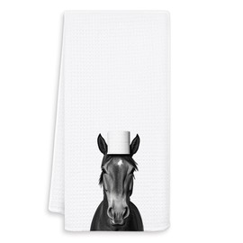 OSLYSOF Funny Horse Hand Towels for Bathroom Washroom, Horse Bathroom Decor, Gifts for Horses Lovers Women Girls, Funny Farm Animal Horses Bathrooms Hand Towels, 16x24 Inch