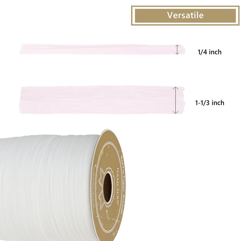 HAMUIERS Raffia Ribbon for Gift Wrapping, Packing Paper Twine, Raffia