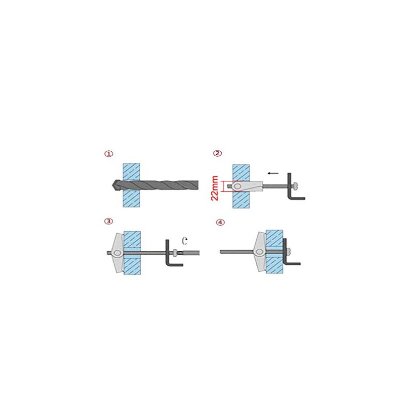 uxcell 5/16-inch X 3-inch Male Thread Spring Loaded Hollow Wall