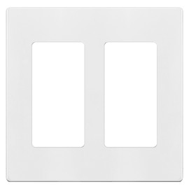 TG Screwless Decorator Wall Plates Child Safe Outlet Covers, Size 2-Gang 4.50" H x 4.55” L, Unbreakable Polycarbonate Thermoplastic, Glossy, White (1 Pack)