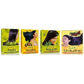 Hesh Herbal Amla Powder 100G, Brahmi Powder 100G, Shikakai Powder 100G, Aritha Powder 100G - 1 Complete Hair Care Combo Pack