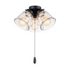 Aspen Creative 22012-1, Three-Light Ceiling Fan Light Kit with Pull