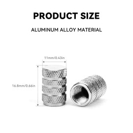 Honibaoto 10 PCS Car Tire Valve Stem Caps, Aluminum Tire Air Cap Set, Dust Proof & Corrosion Resistant Stem Covers, Car Accessories for SUV Bike Bicycle Truck Motorcycle (Silver)