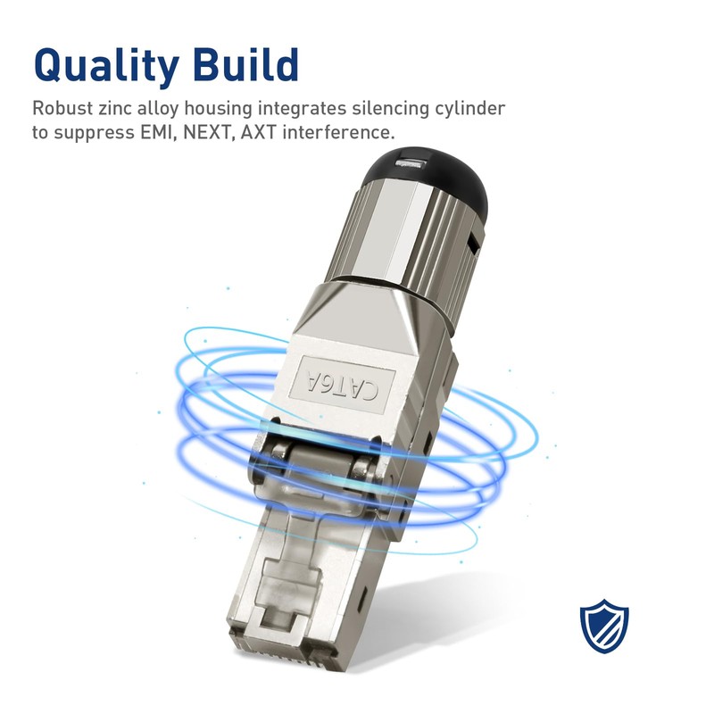 ZOERAX Cat 6A RJ45 Connectors Tool Free, 10 Gbps 500