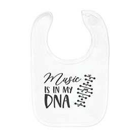 fabulous Organic Cotton Baby Bib Music Is in My DNA Musicians Instrument, White