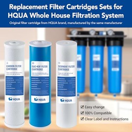3-stage Replacement Filter Cartridges Set, PP, GAC KDF, Carbon Block, Fit for WF3 Series Whole House Water Filter (PP,GAC+KDF, Carbon Block)