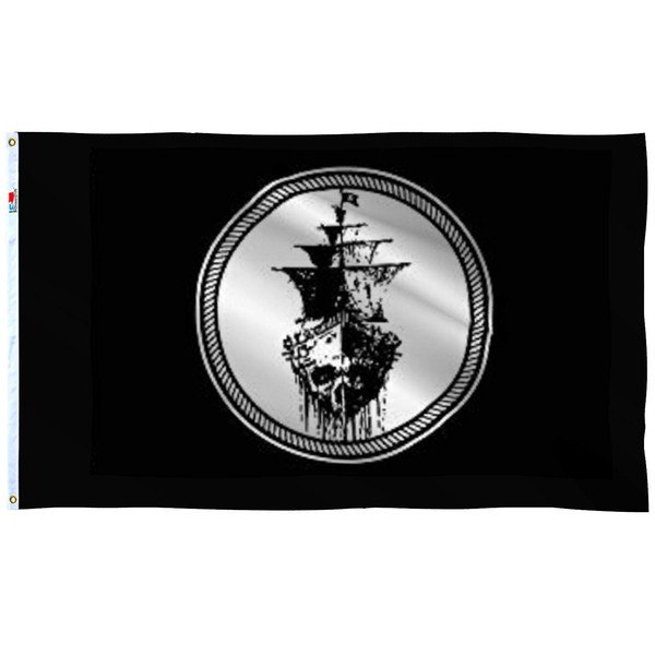 Premium Ghost Pirate Ship Flag Large 3x5 Ft, Moderate Outdoor/Indoor
