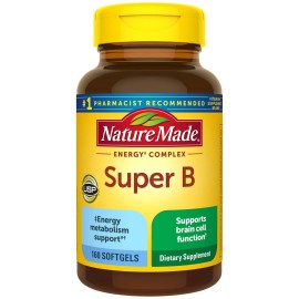 Nature Made Super B Energy Complex 160 Softgels Brain Function Support Gluten...