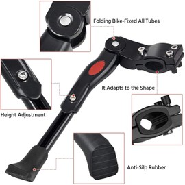YJZQ Universal Bike Stand Bicycle Kickstand Adjustable Rear Side MTB Bicycle Stand for Mountain Bike, Off Road Bike, Folding Bike, City Bike, Kids' Bike 20" - 28"