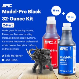 SPRESIN Model-Pro Black 32 Oz (16 Oz Part A + 16 Oz Part B) Resin Kit, Ideal for RTV Silicone Molds, Polyurethane Casting Resin for Models, Prototypes, Figurines, Jewelry and Proofing Molds
