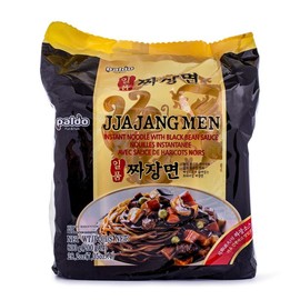 Paldo Jjajangmen Instant Noodle with Black Bean Sauce Family Pack 4pk Korean Flavor Food Pansit - Flavors & Size: Bul Jjamppong Instant Noodles Family Pack