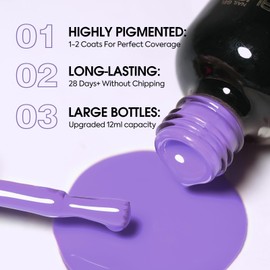 VENALISA Purple Gel Nail Polish 1 Pcs 12ml Purple Color Gel Polish Soak Off UV Gel Salon Manicure DIY at Home Nail Art For Girls Women