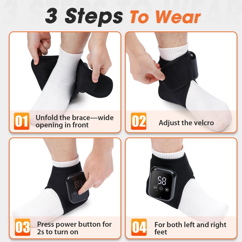 Cordless Ankle Heating Pad, Ankle Massager with Heat, FSA Eligible