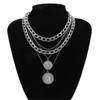 Sttiafay Punk Chunky Chain Exaggerated Layered Cuban Link Chain Necklace