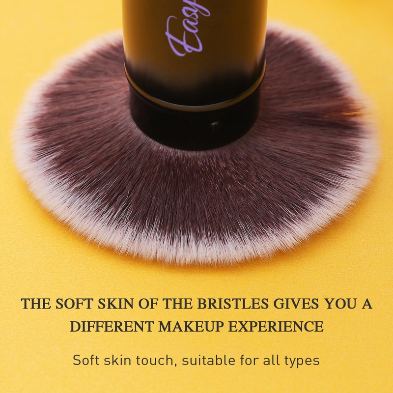 Retractable Kabuki Makeup Brushes 2 Pcs Blush Brushes Set Portable