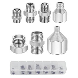 ABEST 7 pcs of airbrush adaptor set airbrush fitting airbrush connector kit Airbrush Threaded Plug for Connecting Airbrush and air Compressor with Transparent plaxtic Box