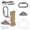 Hikeman 4 Pack Camping Rope with Locking Carabiner Clip,4mm Reflective