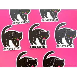 Black Cat Vinyl Sticker - Fangtastic