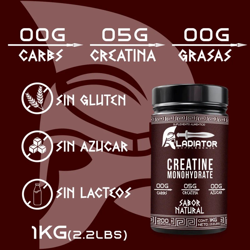 Gladiator Creatina + Glúteo Peptonas Rule 1 / 1kg C/u