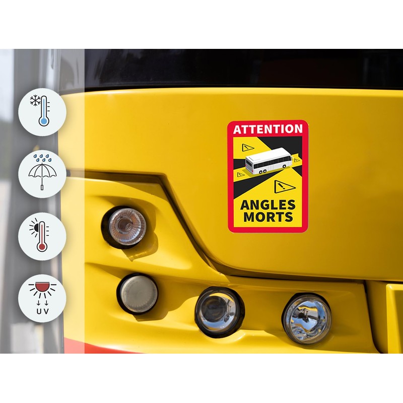 Attention Angles Morts Dead Spot Sticker Pack of 6 for