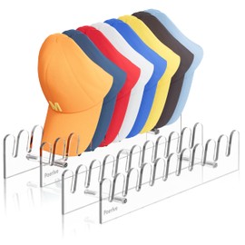 Poerlve Hat Organizer for Baseball Caps, Hat Rack, Acrylic Hat Display, Hat Stand, Baseball Cap Organizer, Hat Holder for Closet, Desk, Bedroom, Hat Storage
