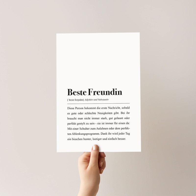 Best Friend Poster DIN A4: Best Friend Definition