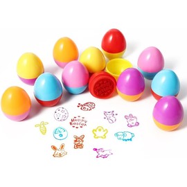 LHKJ 12pcs Easter Egg Stampers, Creative Colorful Stamps for Kids Eater Hunt Egg Hunt Game Easter Party Easter Gifts for Children