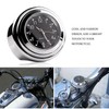 TESWNE7/8 1" Motorcycle Handlebar Chrome White Dial Clock and Thermometer