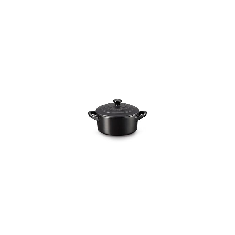 LE CREUSET Stoneware Petite Round Casserole, 0.25 L, Matte Black,