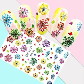 Unbranded Nail Art Stickers Transfer 3D Self Adhesive Multicolored Dandelions XF3022 NS34