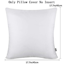 Thmyo 4-Pack 100% Cotton Comfortable Solid Decorative Throw Pillow Case Square Cushion Cover Pillowcase Sublimation Blank Pillow Covers Christmas DIY Throw Pillowcase for Sofa(18x18inch/45x45cm,White)