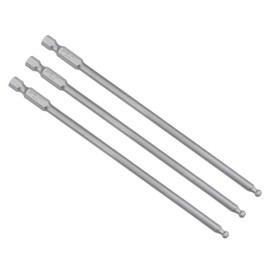 uxcell 3 Pcs H4 (4mm) Ball End Screwdriver Bits, S2 Steel Magnetic 5.1 Inch Long Drill Bit with 1/4 Inch Hex Shank