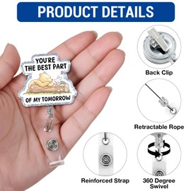 Pooh Bear Badge Reel - You're The Best Part Badge Holder Retractable for Nurse Doctor Teacher Student Worker Office Staff ID Card Decor, Pooh Bear Gifts for Women Men