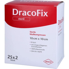 DRACOFIX PEEL Kompressen 10x10 cm steril 8fach 25X2 St